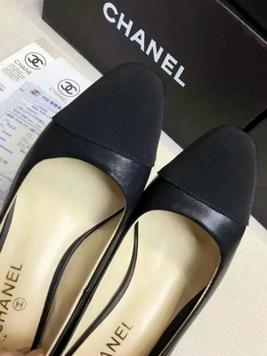 CHANEL Shallow mouth Block heel Shoes Women--062